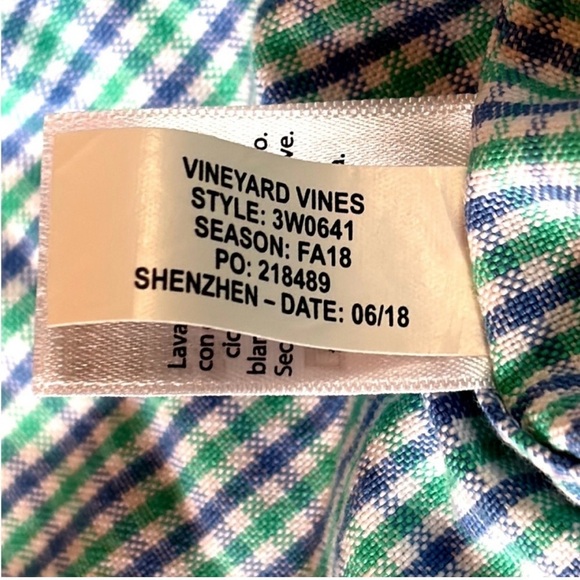 NWT Vineyard Bell Haven Plaid Oxford Boy's Size 16 in Capri Blue - Picture 4 of 6